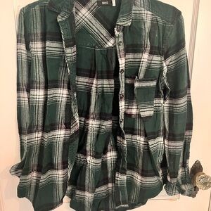 BDG Forest Green Plaid Shirt
